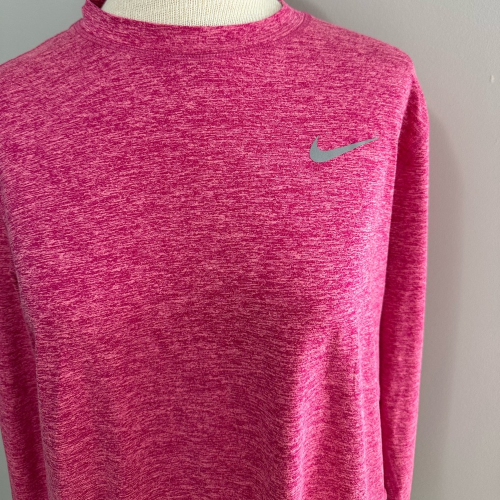 Nike Pink Heathered Running Dri-FIT Long-Sleeve Top
